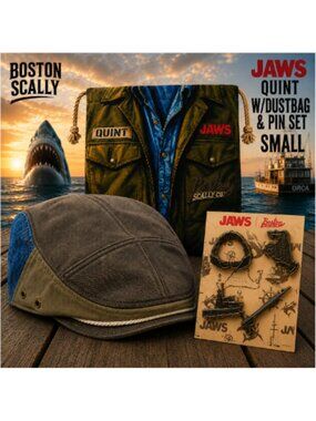 Boston Scally The JAWS Captain QUINT Single Panel Cap-SMALL- W/Dustbag & Pin Set